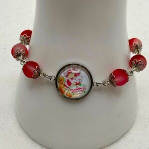 Handmade Strawberry Shortcake bracelet in stainless steel